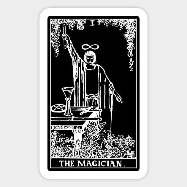 I. The Magician Tarot Card | Obsidian and Pearl Sticker by wildtribe